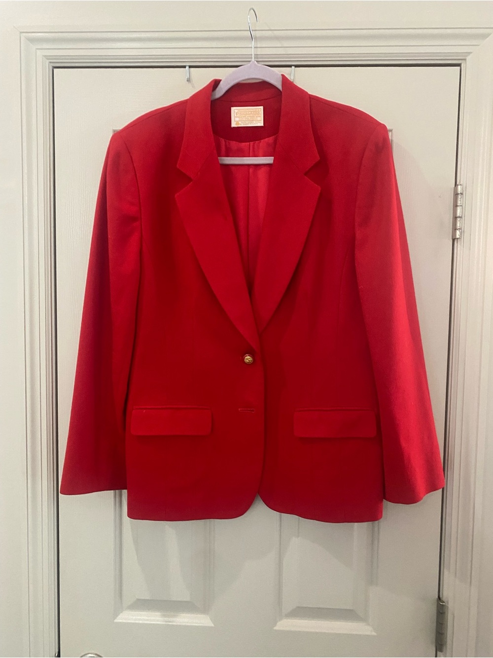 Pendleton Authentic 100% Virgin Wool Classic Red Single-Button Blazer